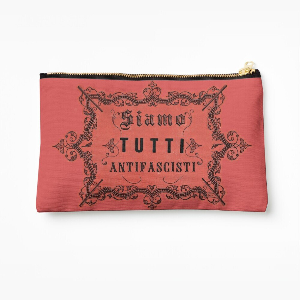 Whibos Makeup Bag Siamo Tutti Antifascisti - Vintage Antifa Cosmetic Organizer Tyvek Paper Bags Zipper Pouch