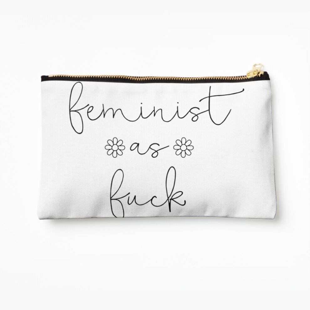 Whibos Makeup Bag Feminist As Fuck Cosmetic Organizer Tyvek Paper Bags Zipper Pouch