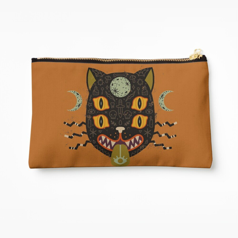 Whibos Makeup Bag Spooky Cat Cosmetic Organizer Tyvek Paper Bags Zipper Pouch