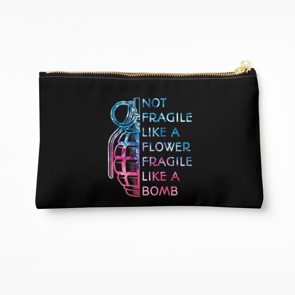 Whibos Makeup Bag Not Fragile Like A Flower Fragile Like A Bomb Cosmetic Organizer Tyvek Paper Bags Zipper Pouch
