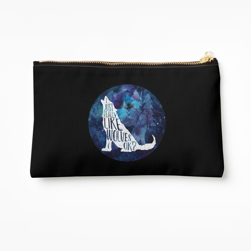 Whibos Makeup Bag Wolf Funny Wolf Gift I Just Really Like Wolves Ok? Wolf Lover Gift Cosmetic Organizer Tyvek Paper Bags Zipper Pouch