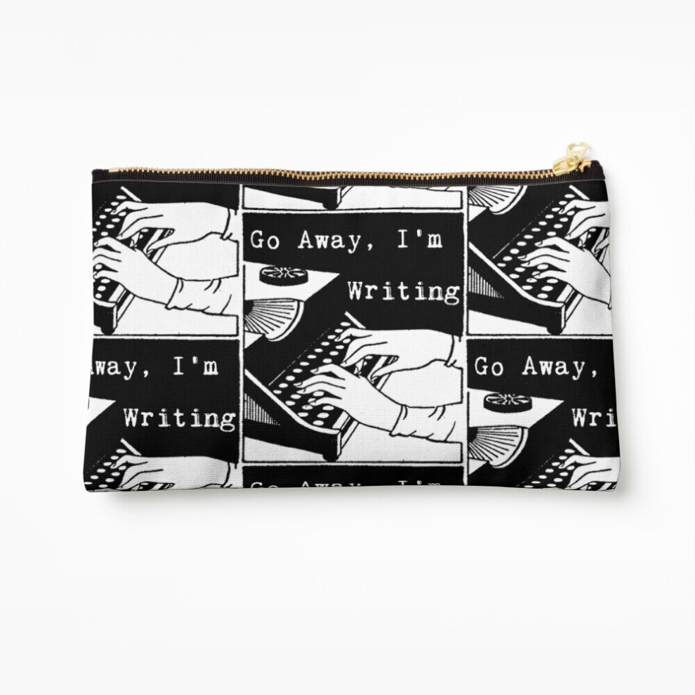 Whibos Makeup Bag Go Away, I'm Writing Cosmetic Organizer Tyvek Paper Bags Zipper Pouch