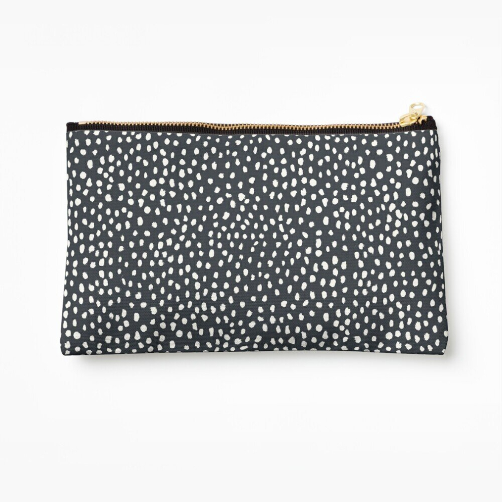 Whibos Dark/Grey Makeup Bag Dalmatian Print Mask Cosmetic Organizer Tyvek Paper Bags Zipper Pouch