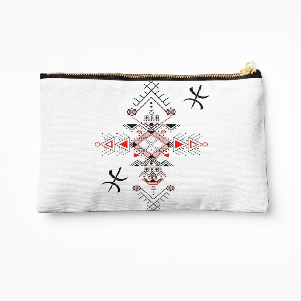 Whibos Makeup Bag Amazigh Kabyle Berber Patterns Cosmetic Organizer Tyvek Paper Bags Zipper Pouch