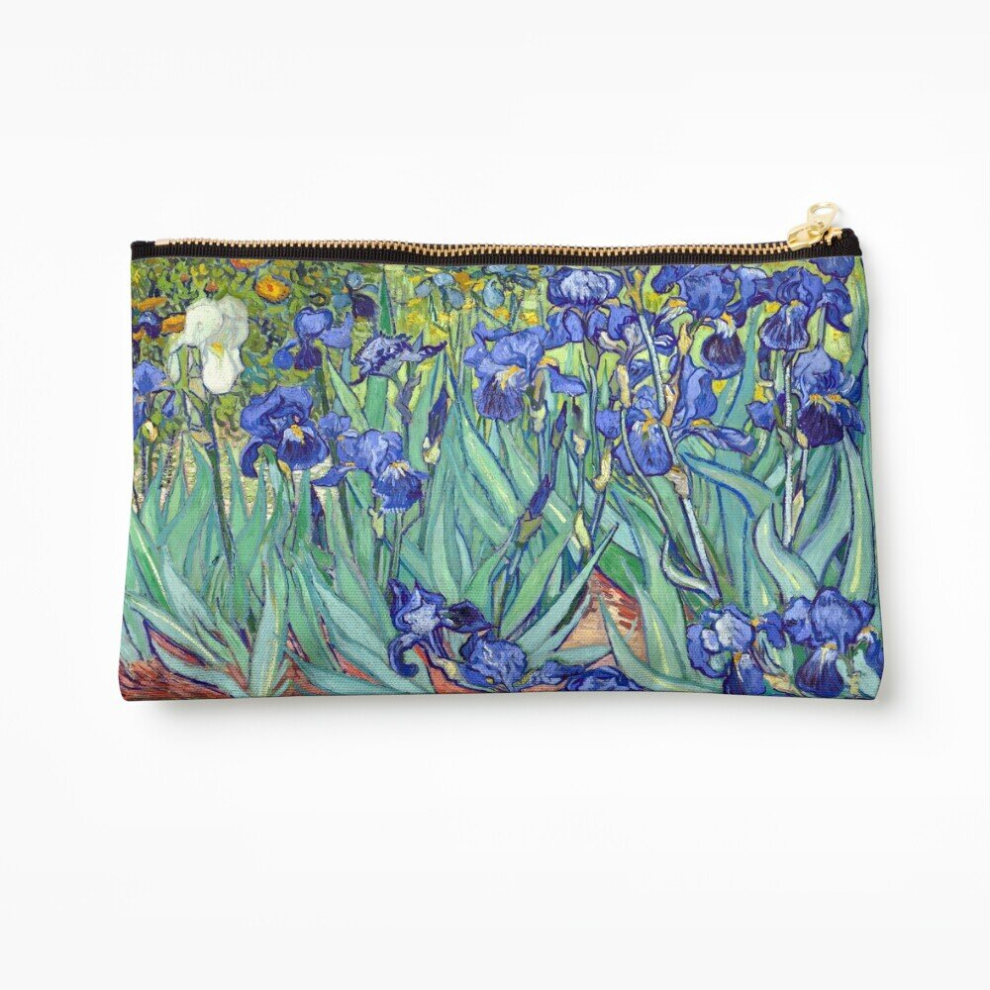 Whibos Makeup Bag Vincent Van Gogh Irises Cosmetic Organizer Tyvek Paper Bags Zipper Pouch