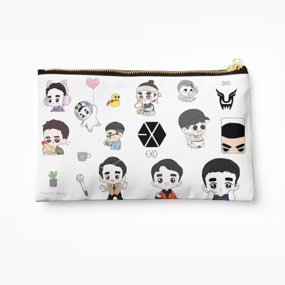 Whibos Makeup Bag Kyungsoo Chibi Cosmetic Organizer Tyvek Paper Bags Zipper Pouch