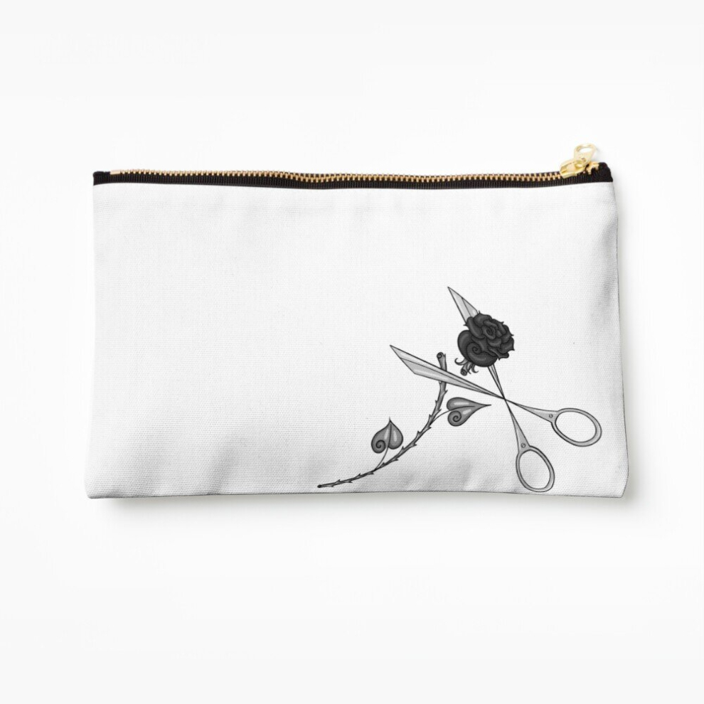 Whibos Makeup Bag Cut Rose And Scissors 2 Cosmetic Organizer Tyvek Paper Bags Zipper Pouch