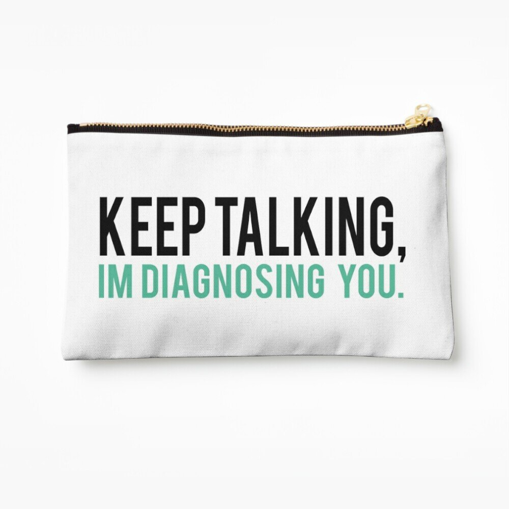 Whibos Makeup Bag Keep Talking, I'm Diagnosing You Psychology Humor Cosmetic Organizer Tyvek Paper Bags Zipper Pouch