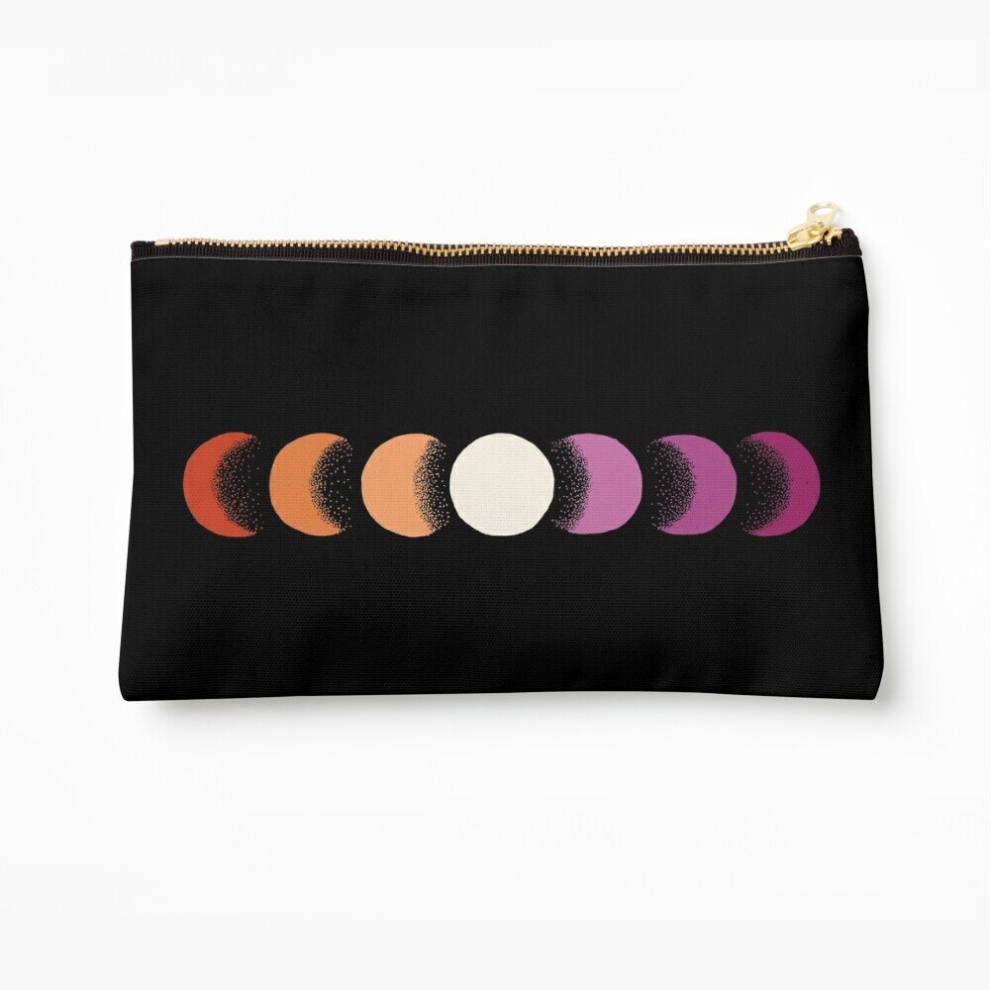 Whibos Makeup Bag Sapphic Moon Phases Cosmetic Organizer Tyvek Paper Bags Zipper Pouch