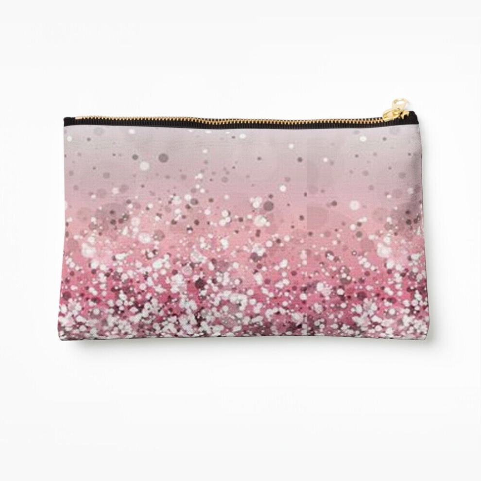 Whibos Pink Makeup Bag Glitter Sparkle! Cosmetic Organizer Tyvek Paper Bags Zipper Pouch