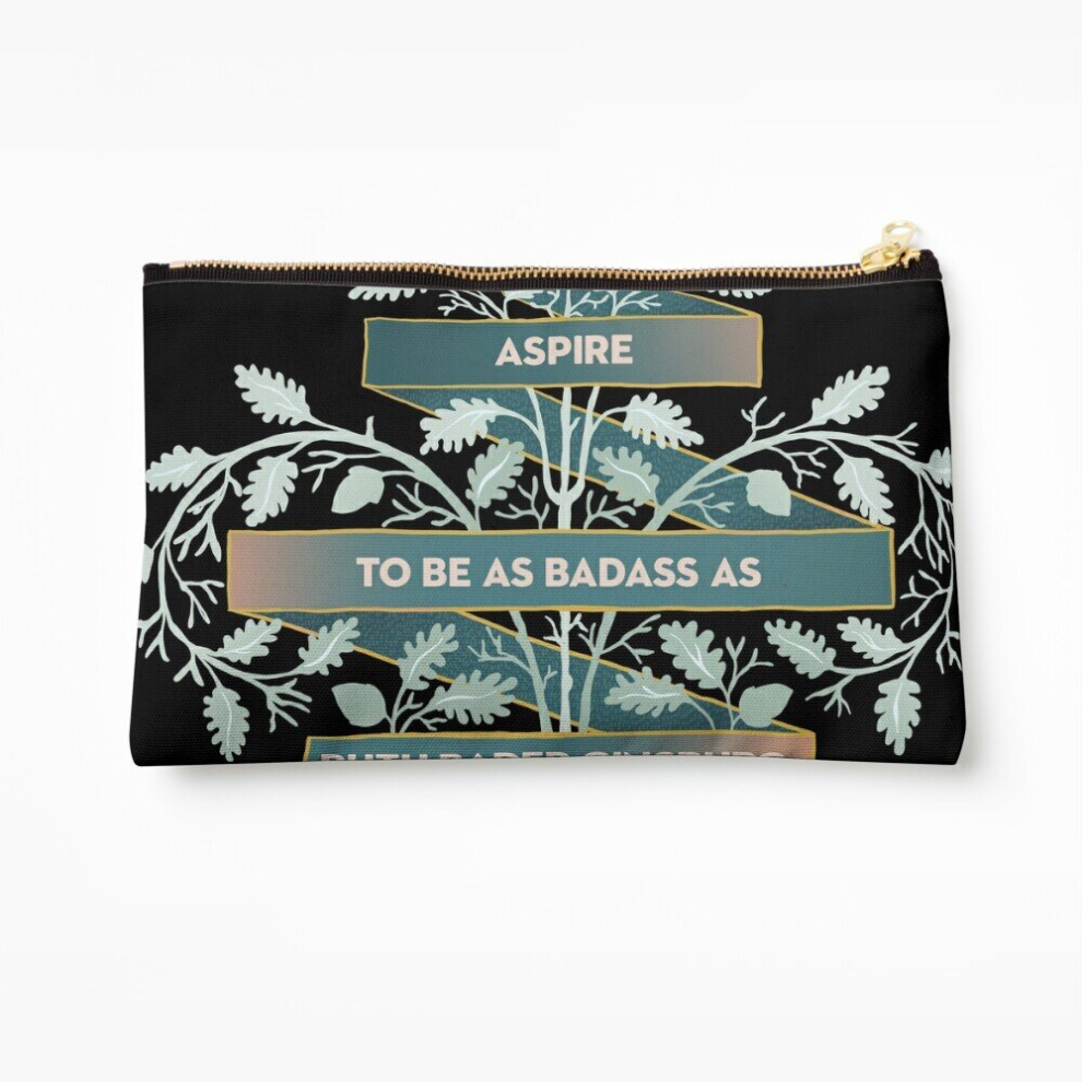 Whibos Makeup Bag Aspire To Be As Badass As Ruth Bader Ginsburg Cosmetic Organizer Tyvek Paper Bags Zipper Pouch