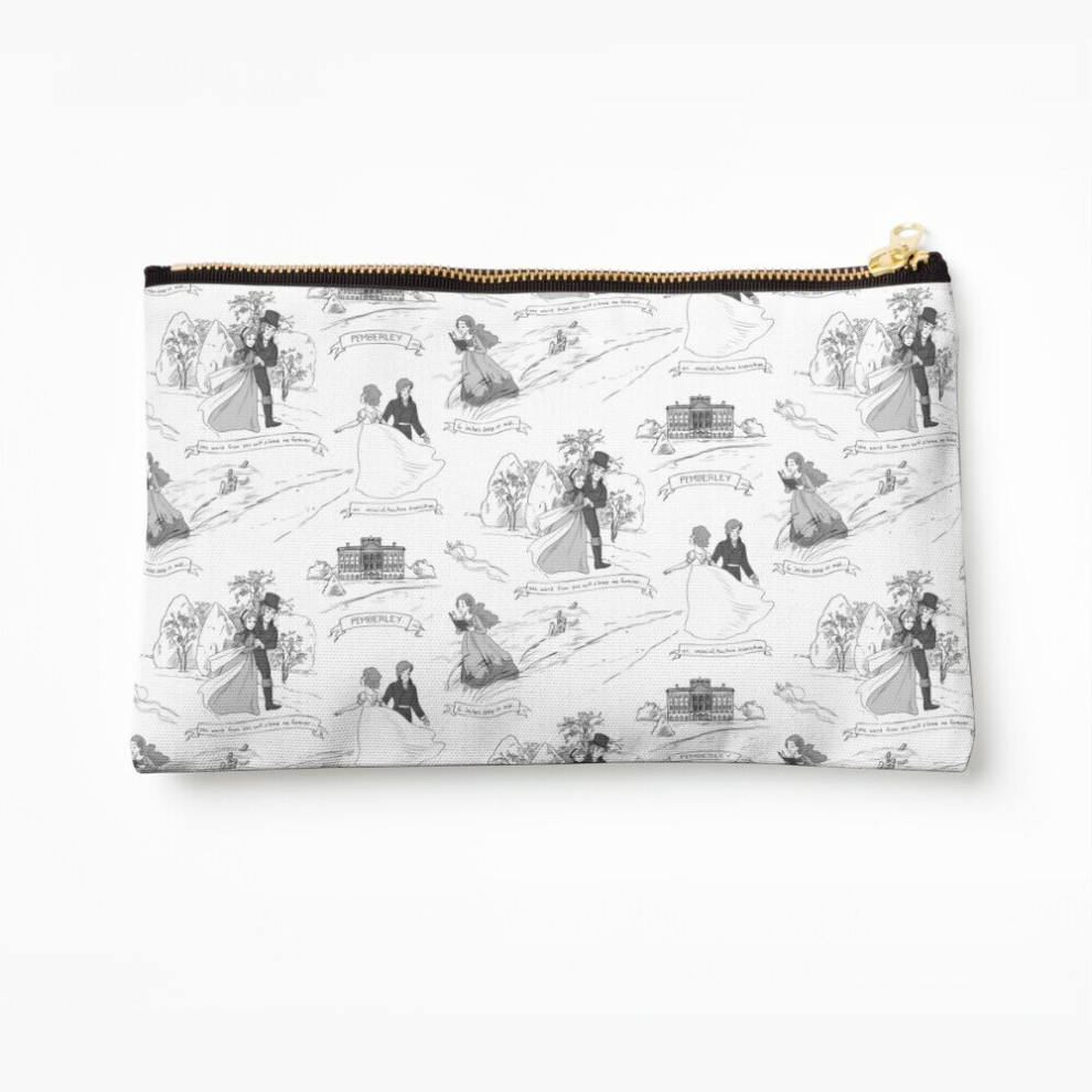 Whibos Makeup Bag Pride And Prejudice Toile Cosmetic Organizer Tyvek Paper Bags Zipper Pouch