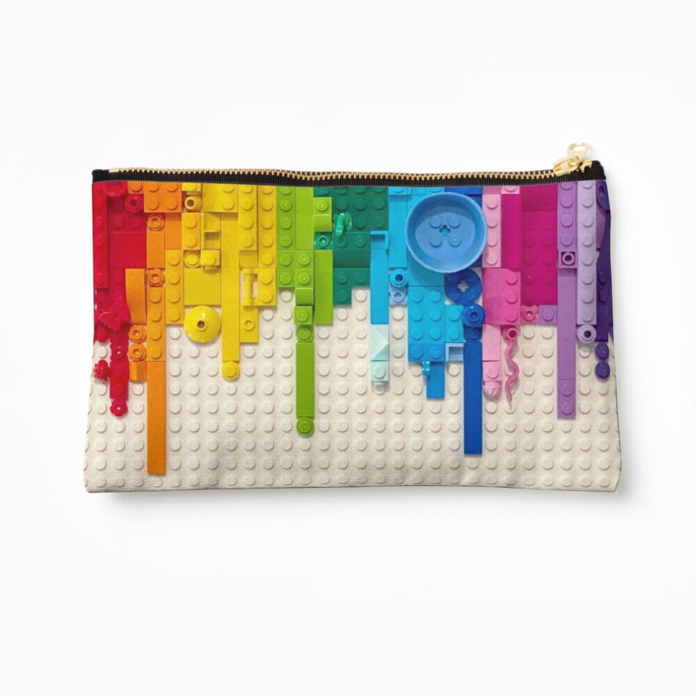 Whibos Makeup Bag Rainbow Drip Cosmetic Organizer Tyvek Paper Bags Zipper Pouch