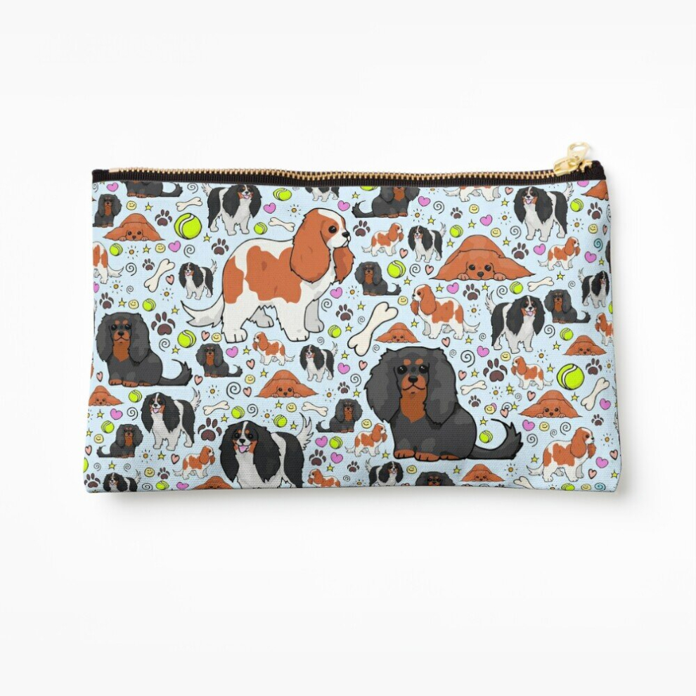 Whibos Makeup Bag Cavalier King Charles Spaniel Cosmetic Organizer Tyvek Paper Bags Zipper Pouch