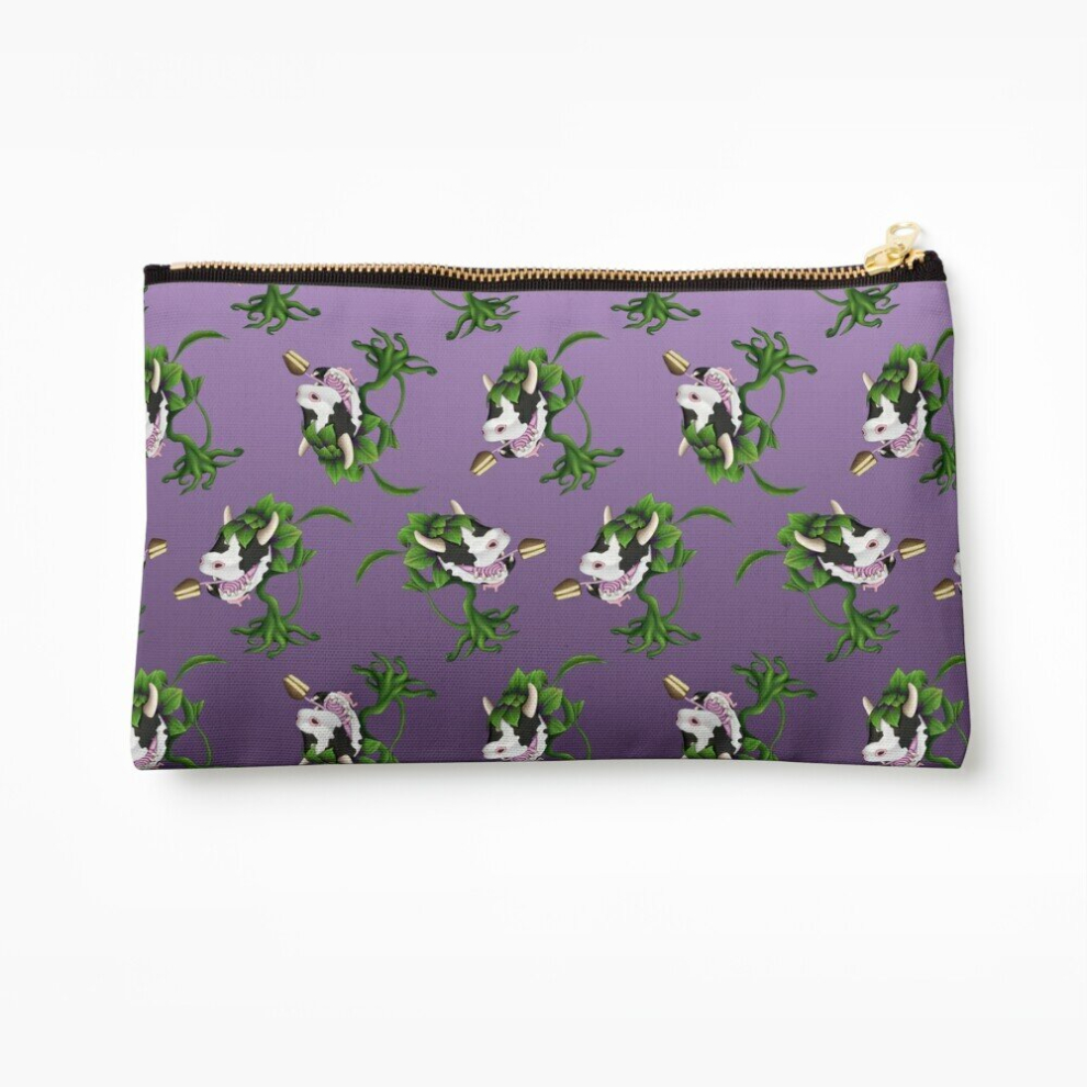 Whibos Makeup Bag Cow Plant Cosmetic Organizer Tyvek Paper Bags Zipper Pouch
