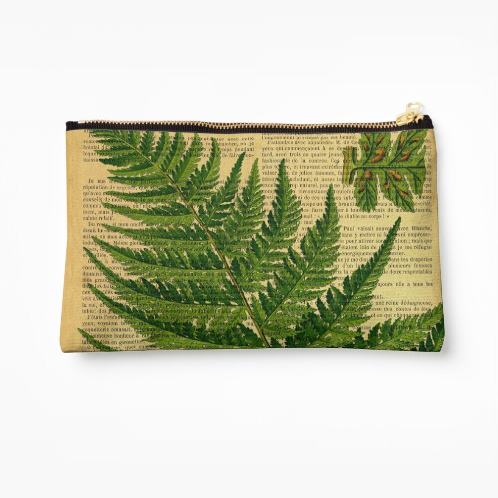 Whibos Makeup Bag Botanical, On Old Book Page Cosmetic Organizer Tyvek Paper Bags Zipper Pouch
