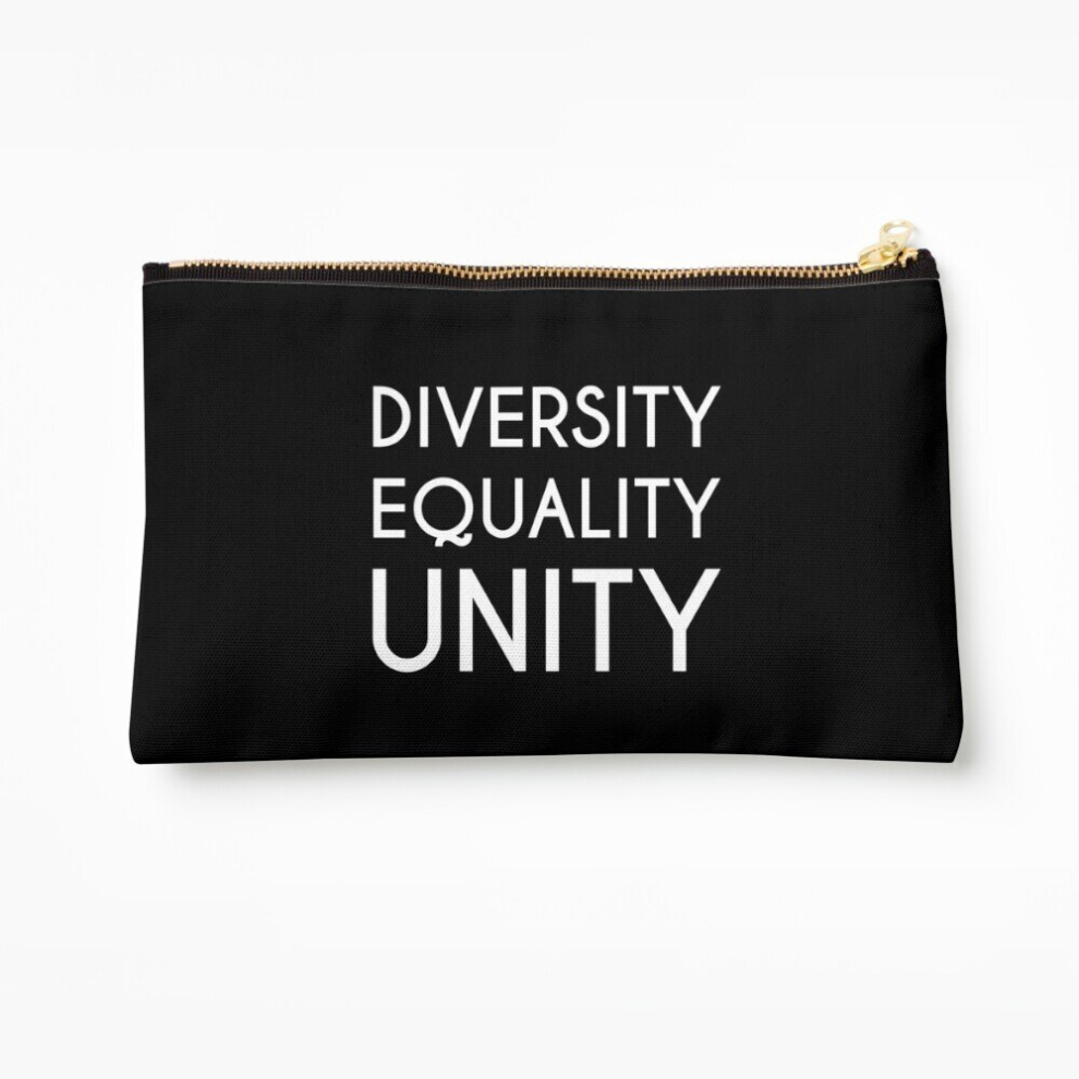 Whibos White Makeup Bag Diversity, Equality, Unity - Social Justice Design (White) Cosmetic Organizer Tyvek Paper Bags Zipper Pouch