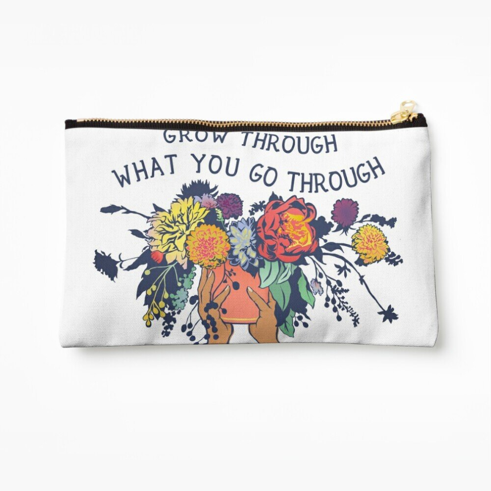 Whibos Makeup Bag Grow Through What You Go Through Cosmetic Organizer Tyvek Paper Bags Zipper Pouch