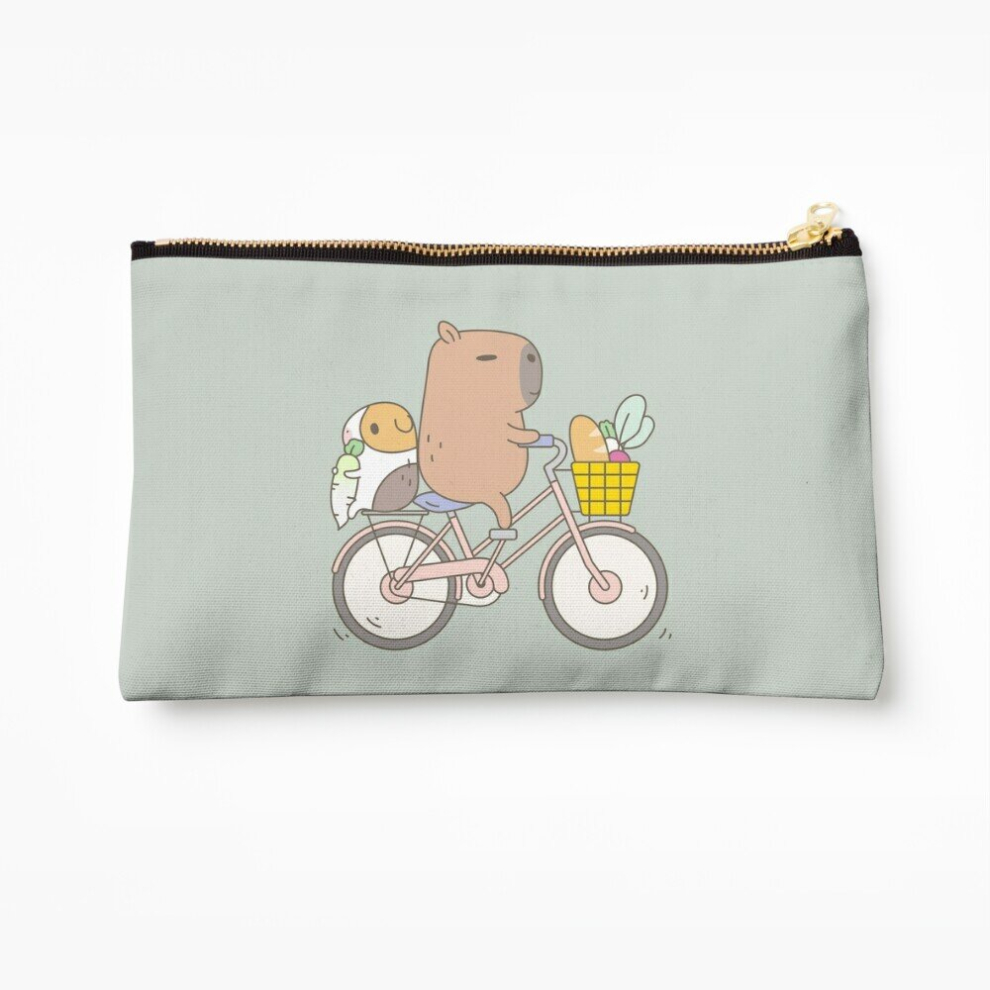 Whibos Makeup Bag Bubu The Guinea Pig, Biking Cosmetic Organizer Tyvek Paper Bags Zipper Pouch