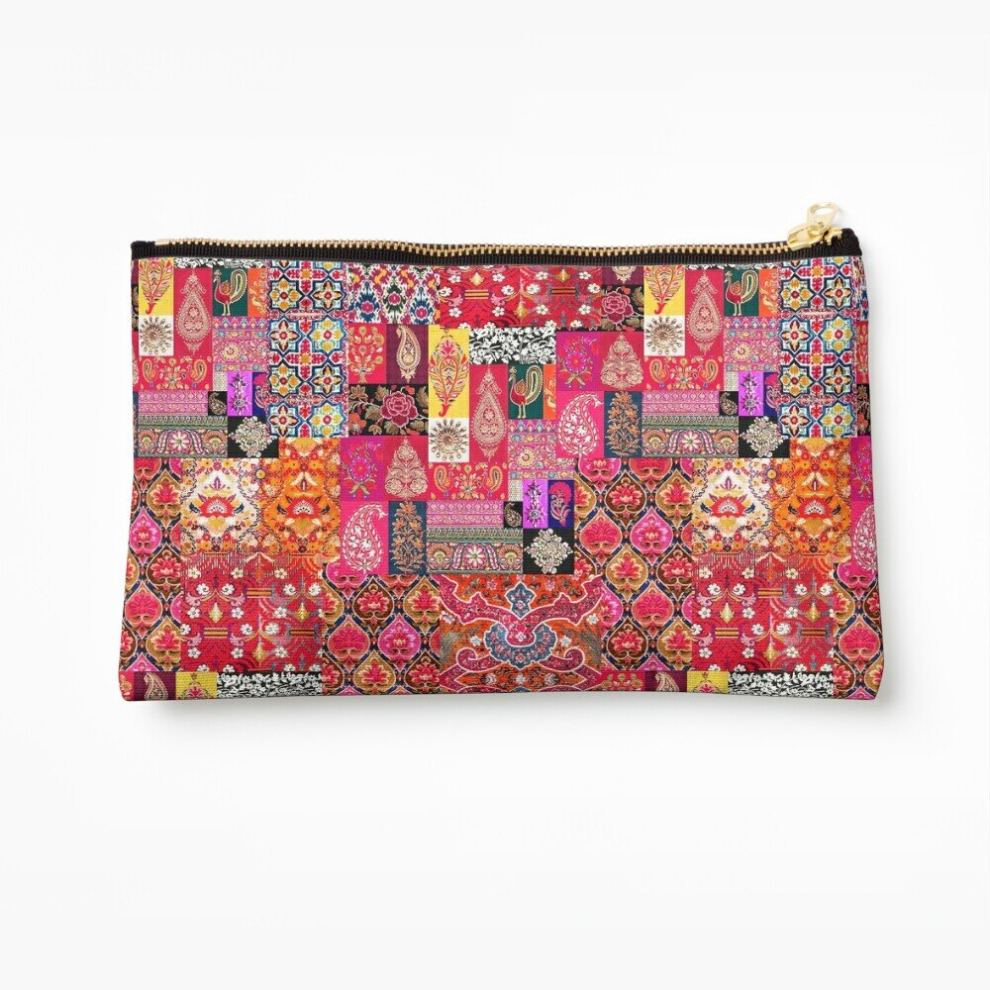 Whibos Makeup Bag Heritage Oriental Traditional Berber Moroccan Handmade Fabric Style Cosmetic Organizer Tyvek Paper Bags Zipper Pouch