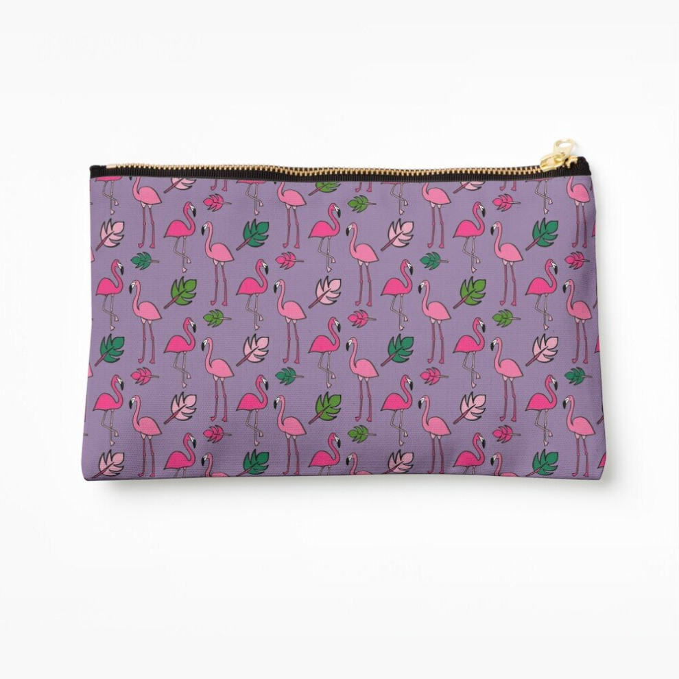 Whibos Purple Makeup Bag Flamingo- Cosmetic Organizer Tyvek Paper Bags Zipper Pouch