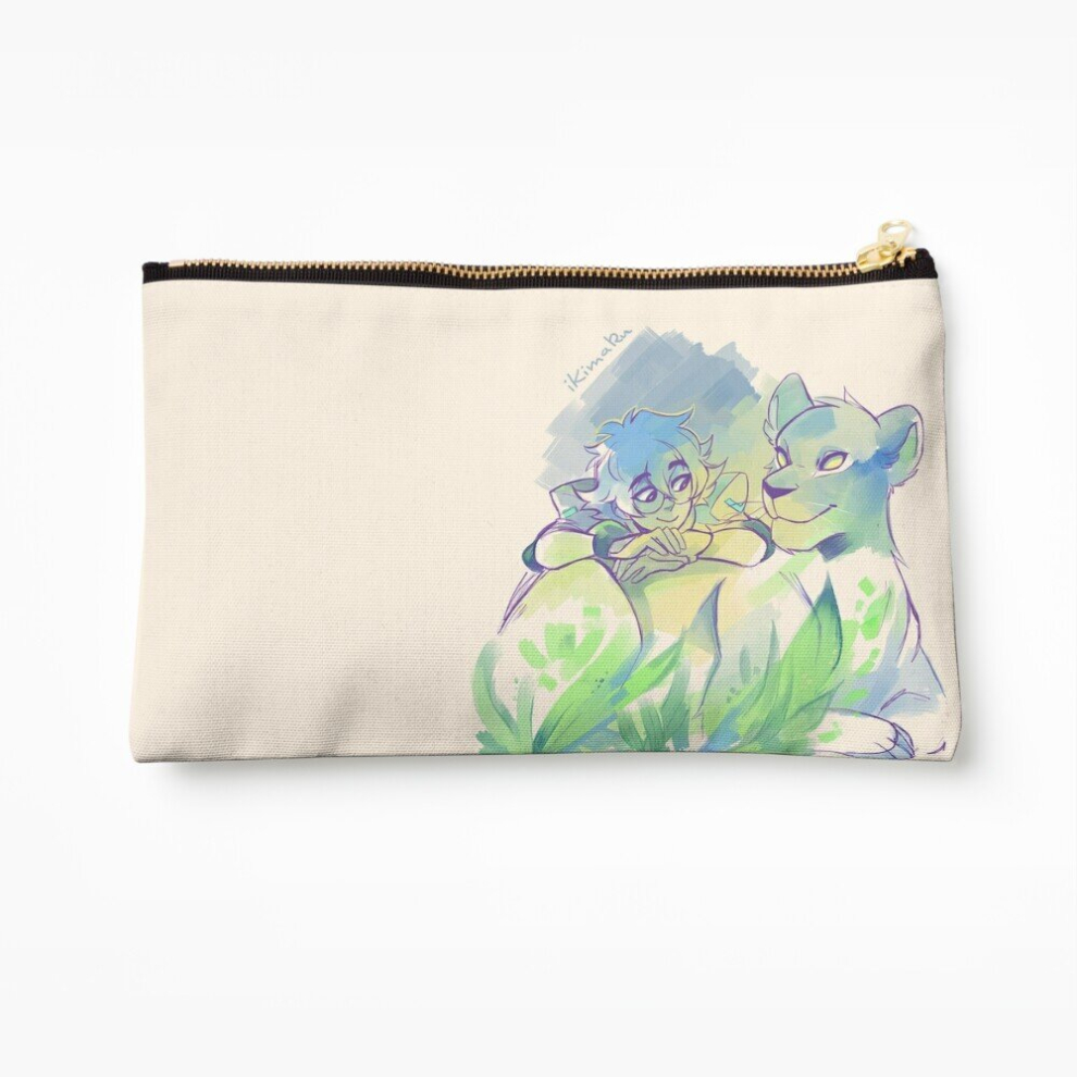 Whibos Green Makeup Bag Lion Cosmetic Organizer Tyvek Paper Bags Zipper Pouch