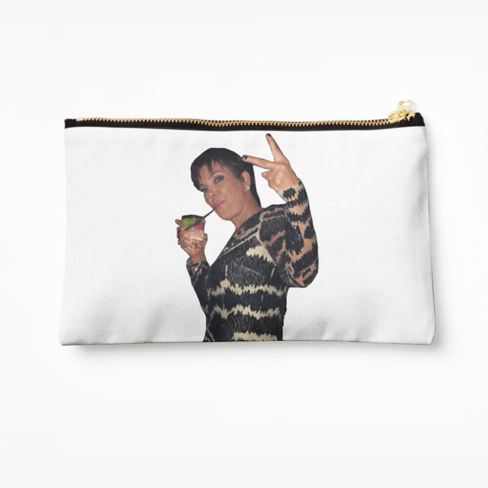 Whibos Makeup Bag Kris Jenner Peace Sign Cosmetic Organizer Tyvek Paper Bags Zipper Pouch