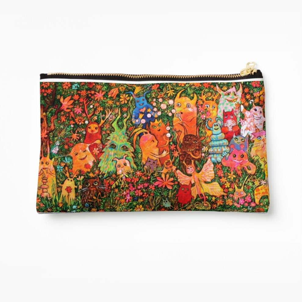 Whibos Makeup Bag "Happy Meadow" Cosmetic Organizer Tyvek Paper Bags Zipper Pouch