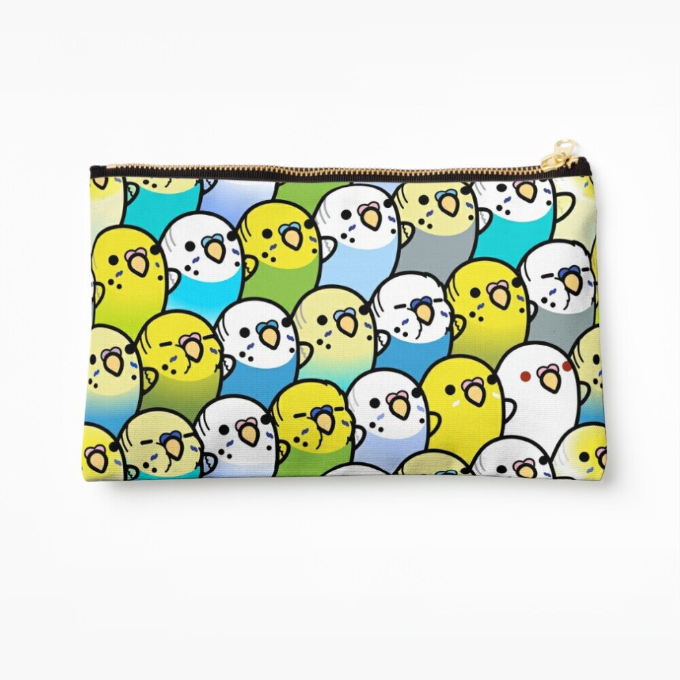 Whibos Makeup Bag Bunches Of Budgies Cosmetic Organizer Tyvek Paper Bags Zipper Pouch