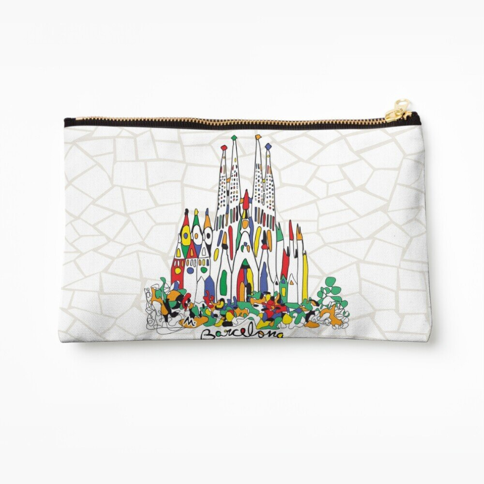 Whibos Makeup Bag The Sagrada Familia, Barcelona (Spain) Cosmetic Organizer Tyvek Paper Bags Zipper Pouch