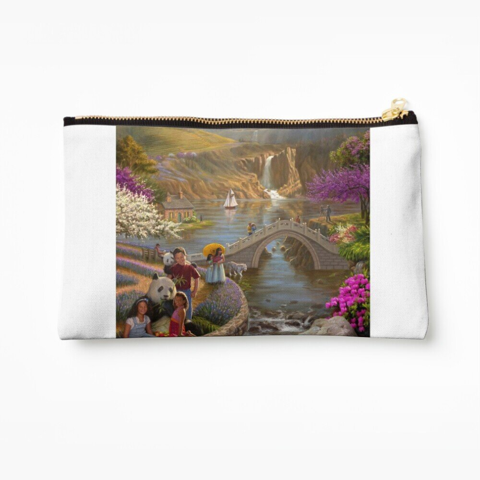Whibos Makeup Bag Paradise In A Valley Cosmetic Organizer Tyvek Paper Bags Zipper Pouch