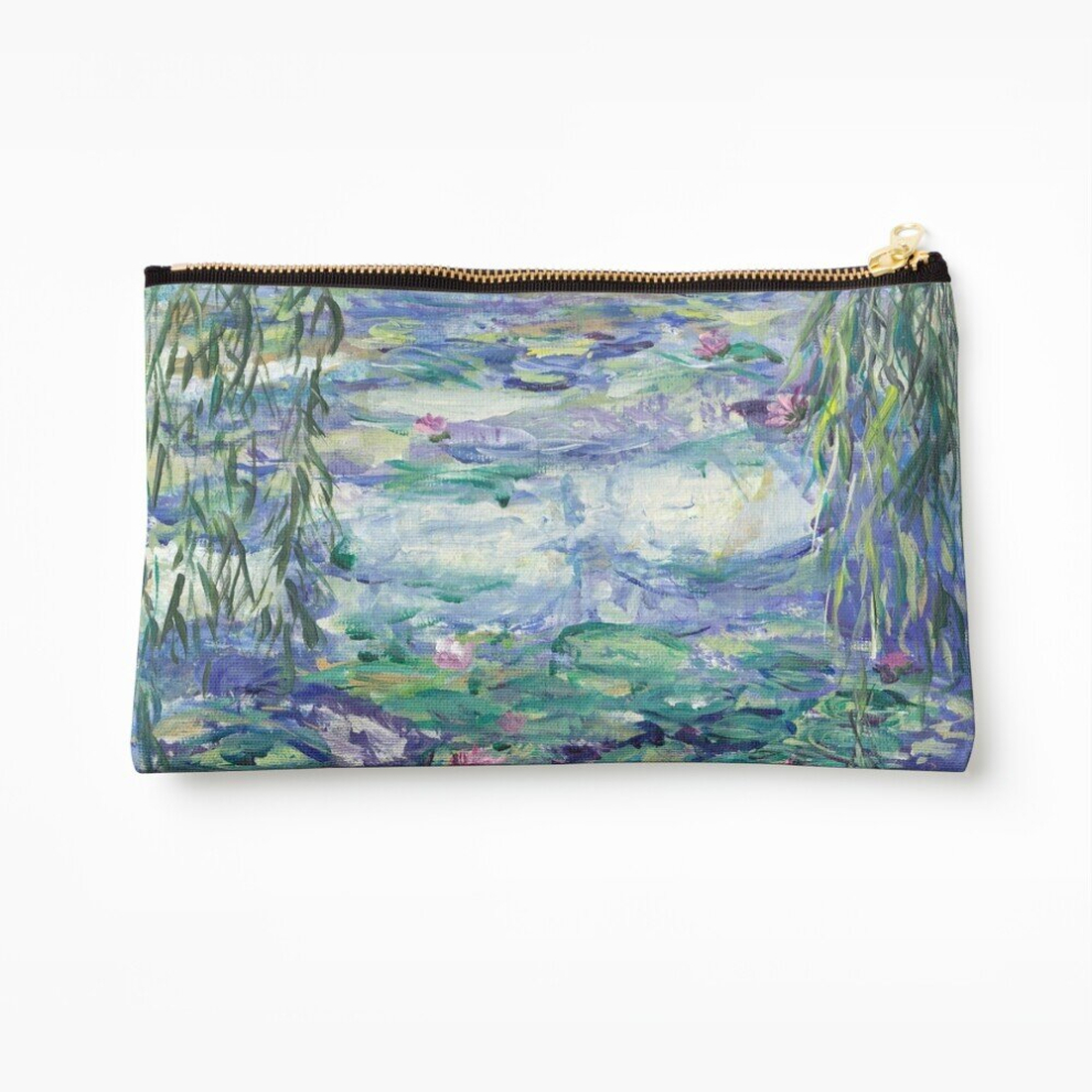 Whibos Makeup Bag Lillies Over The Pond Cosmetic Organizer Tyvek Paper Bags Zipper Pouch