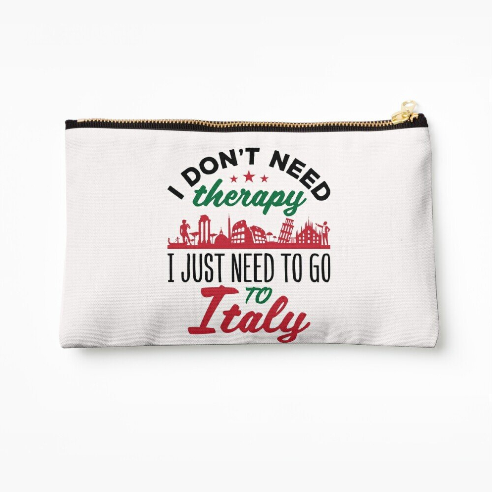 Whibos Makeup Bag Funny I Don't Need Therapy I Just Need To Go To Italy Cosmetic Organizer Tyvek Paper Bags Zipper Pouch