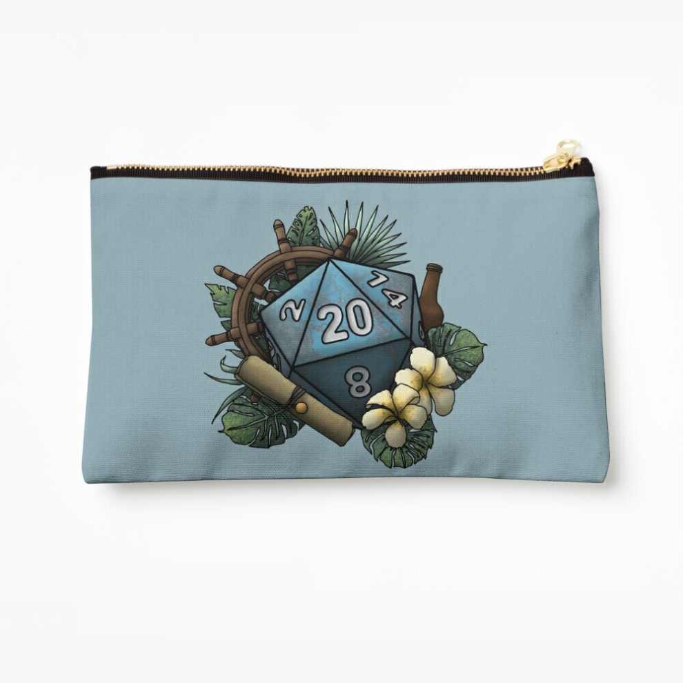 Whibos Makeup Bag Seafaring D20 - Tabletop Gaming Dice Cosmetic Organizer Tyvek Paper Bags Zipper Pouch