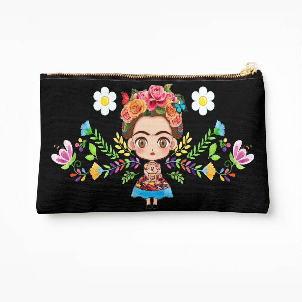 Whibos Makeup Bag Cute Frida Kahlo Apparel T-Shirt Mexican Art Cosmetic Organizer Tyvek Paper Bags Zipper Pouch