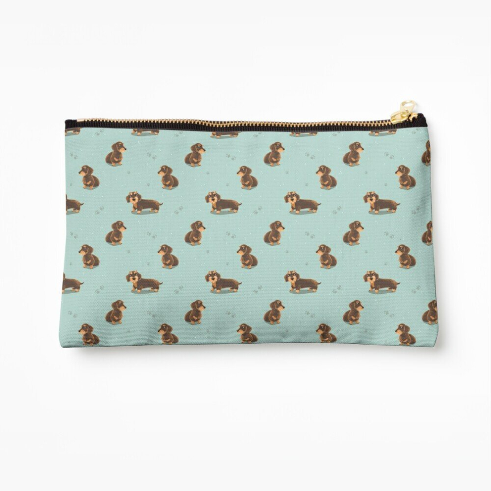 Whibos Makeup Bag Dachshund Cosmetic Organizer Tyvek Paper Bags Zipper Pouch