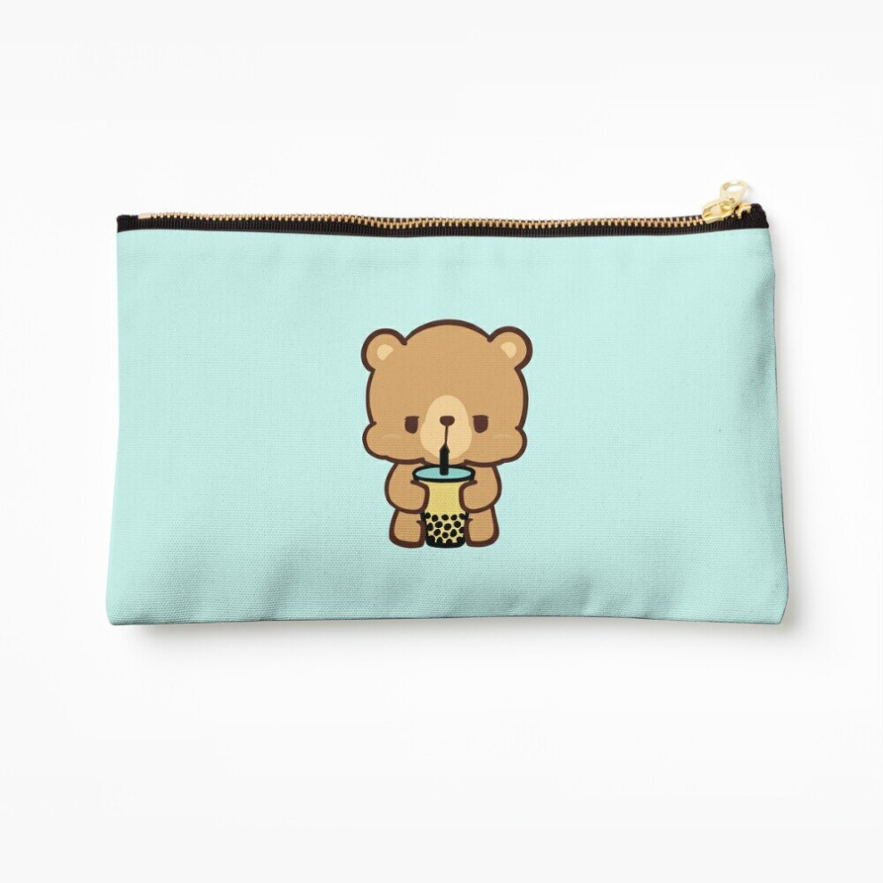 Whibos Makeup Bag Boba Bear Cosmetic Organizer Tyvek Paper Bags Zipper Pouch