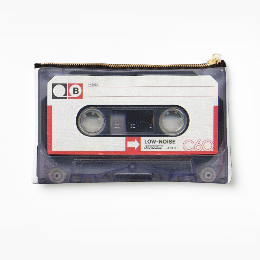 Whibos Makeup Bag Vintage Cassette Tape Cosmetic Organizer Tyvek Paper Bags Zipper Pouch