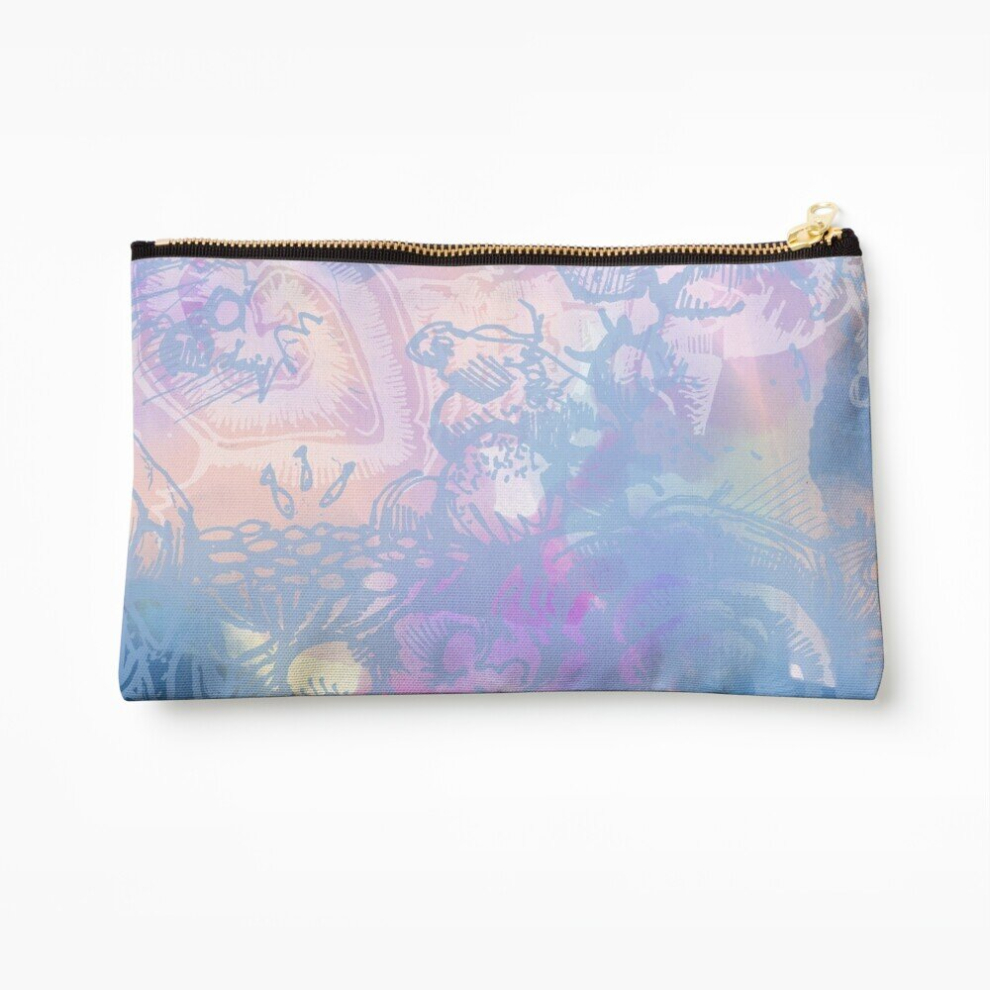 Whibos Coral/Peach Makeup Bag Garden Watercolour With Cosmetic Organizer Tyvek Paper Bags Zipper Pouch