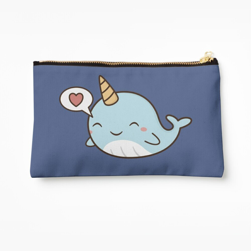 Whibos Makeup Bag Kawaii Cute Narwhal Cosmetic Organizer Tyvek Paper Bags Zipper Pouch