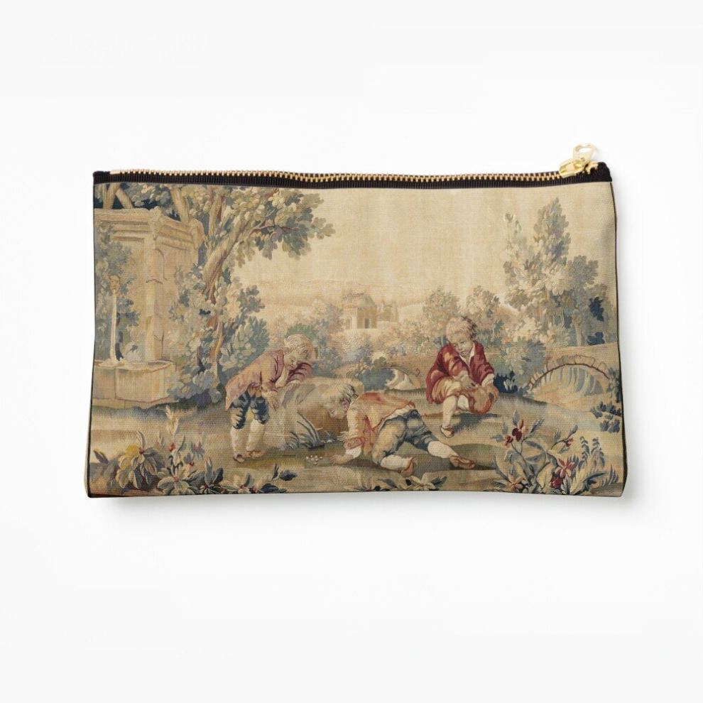 Whibos Makeup Bag Aubusson Antique French Tapestry Print Cosmetic Organizer Tyvek Paper Bags Zipper Pouch