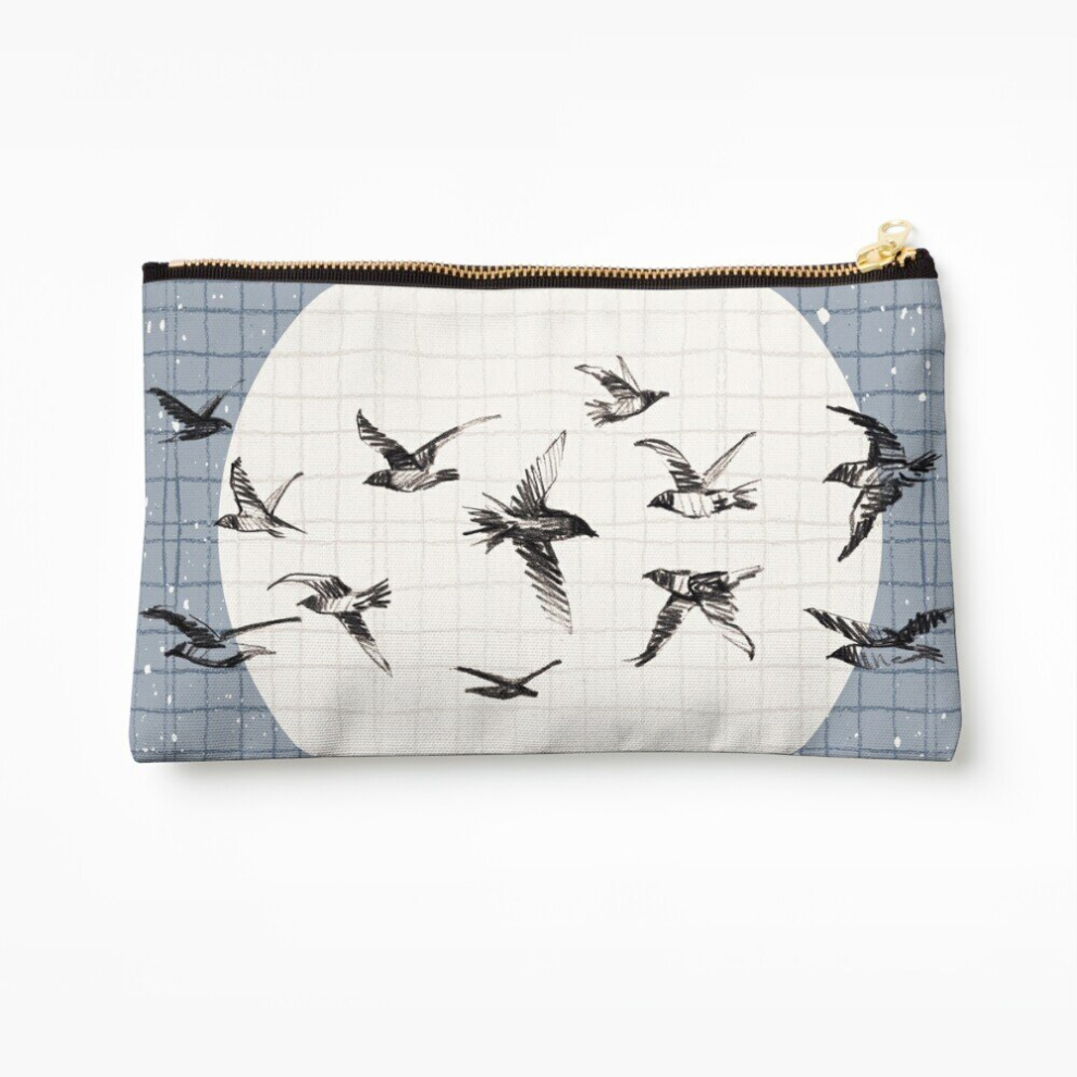 Whibos Makeup Bag Birds In Flight Cosmetic Organizer Tyvek Paper Bags Zipper Pouch