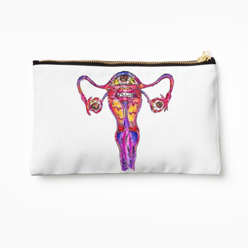 Whibos Makeup Bag Angry Ovaries Cosmetic Organizer Tyvek Paper Bags Zipper Pouch