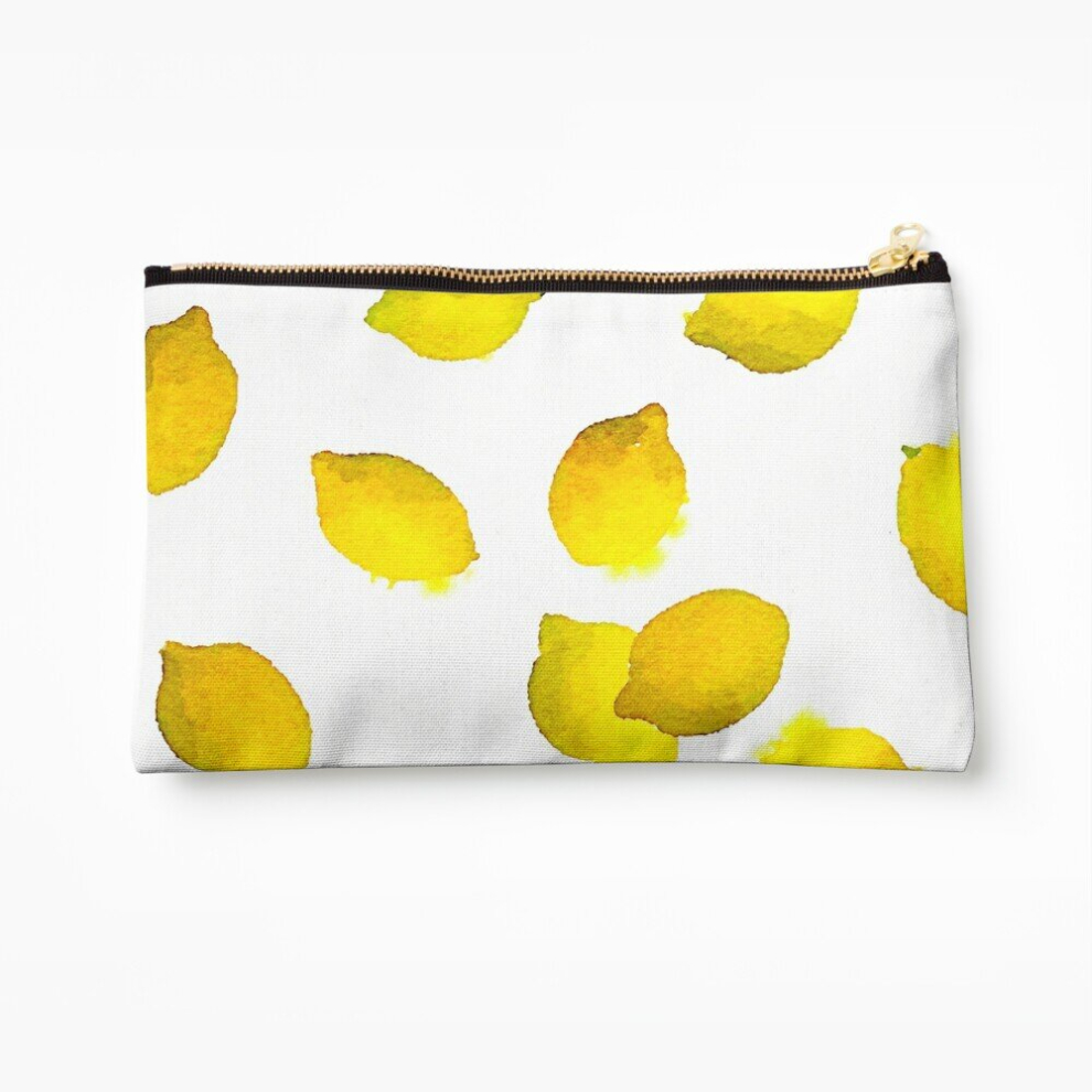 Whibos Makeup Bag Lemon Pattern Cosmetic Organizer Tyvek Paper Bags Zipper Pouch
