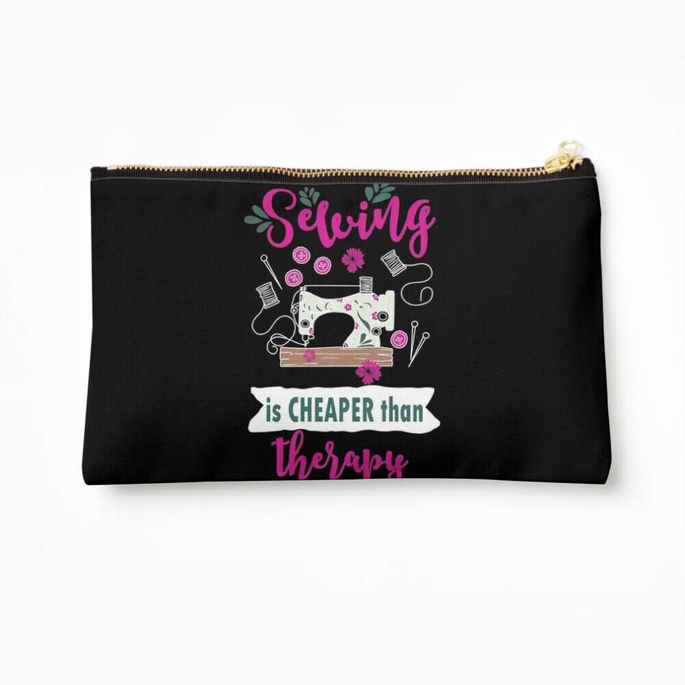 Whibos Makeup Bag Sewing Is Cheaper Than Therapy - Sewing Quilting Quilter Seamstress Seammaster Sewer Cosmetic Organizer Tyvek Paper Bags Zipper Pouch