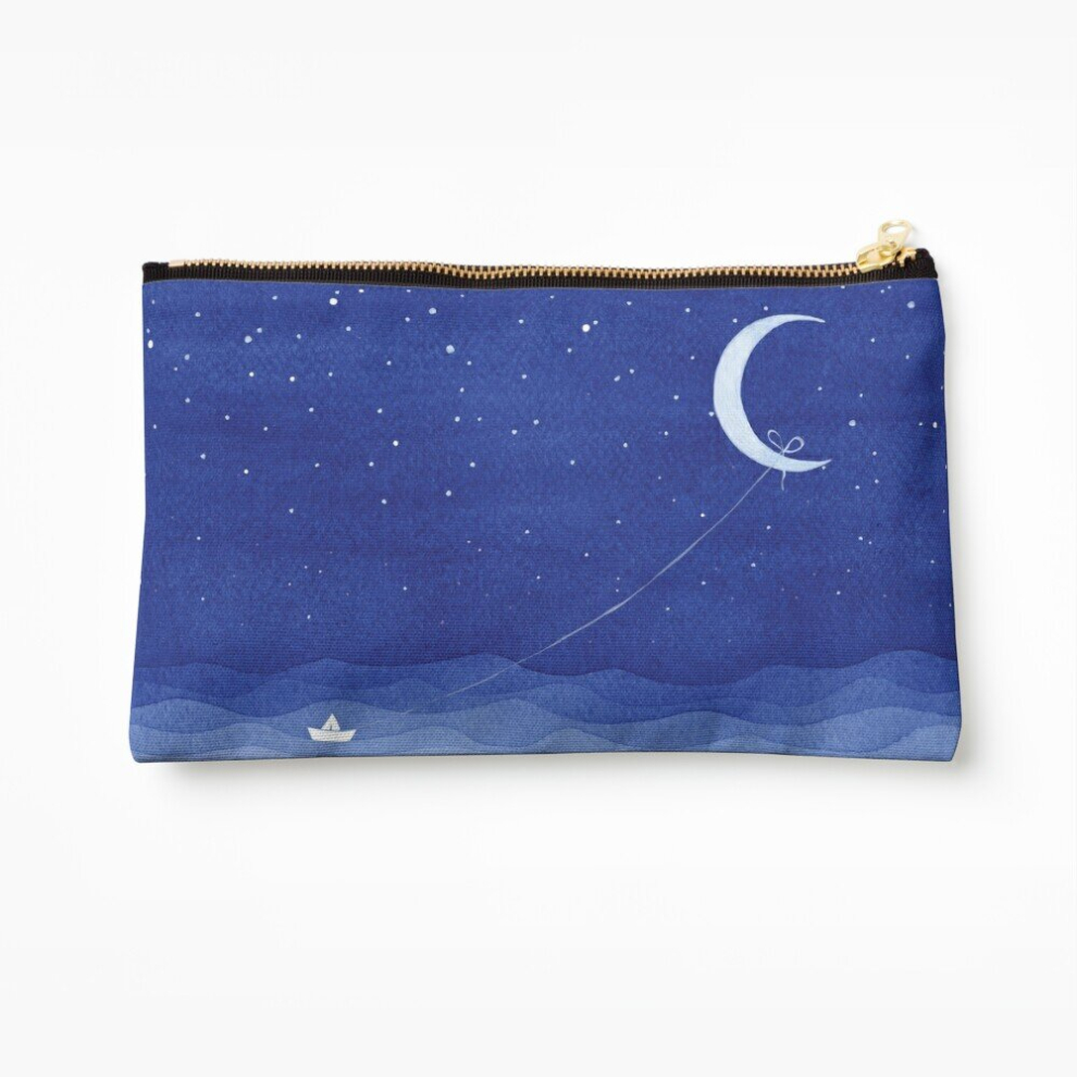 Whibos Makeup Bag Follow The Moon Cosmetic Organizer Tyvek Paper Bags Zipper Pouch