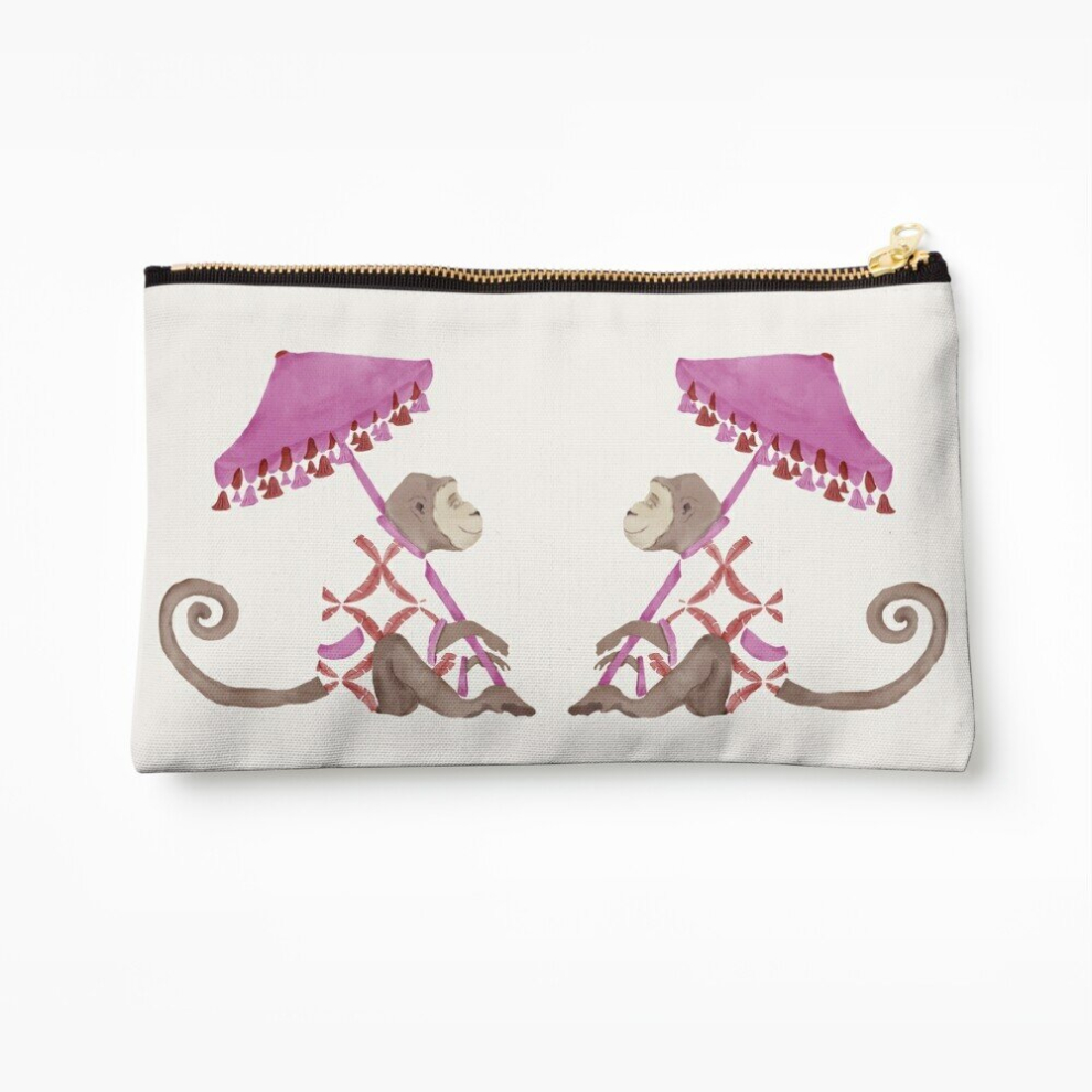 Whibos Makeup Bag Watercolor Chinoiserie Chic Monkey, Chinoiserie Chic Pattern Cosmetic Organizer Tyvek Paper Bags Zipper Pouch