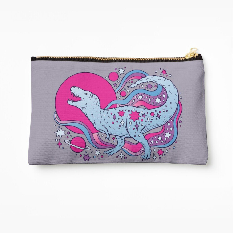 Whibos Makeup Bag Star Rex Space Dinosaur Art Cosmetic Organizer Tyvek Paper Bags Zipper Pouch