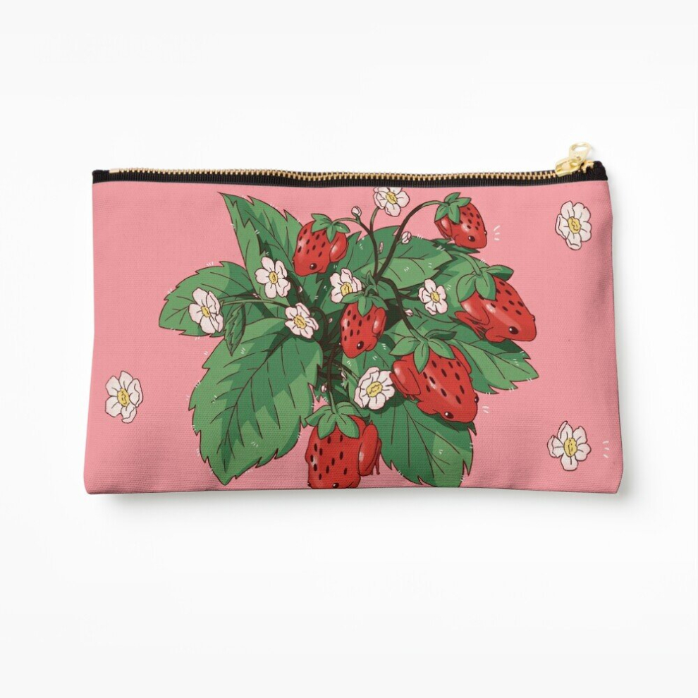 Whibos Makeup Bag Strawberry Frog Cosmetic Organizer Tyvek Paper Bags Zipper Pouch