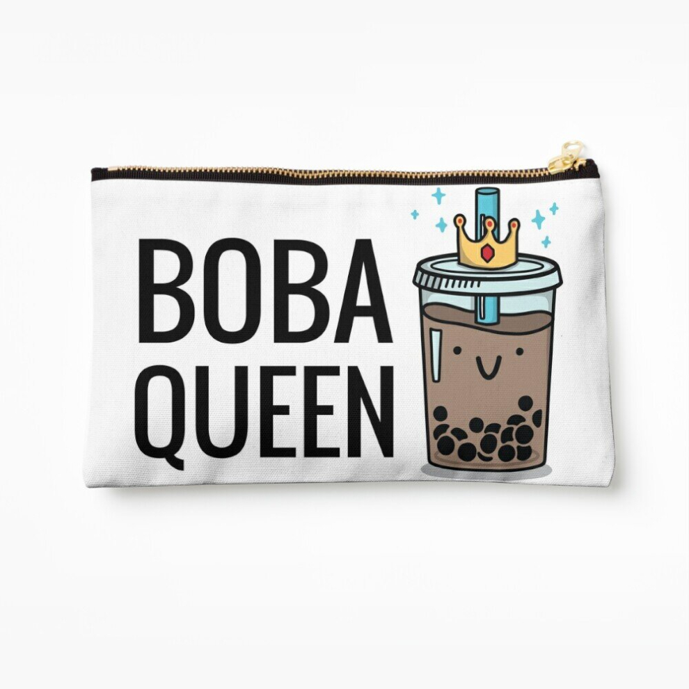 Whibos Makeup Bag Boba Queen Cosmetic Organizer Tyvek Paper Bags Zipper Pouch